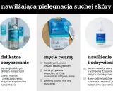 Pielęgnacja nawilżająca dla skóry suchej: płyn micelarny, maska-kompres i serum. Pomaga zwalczyć przesuszona skóra twarzy.